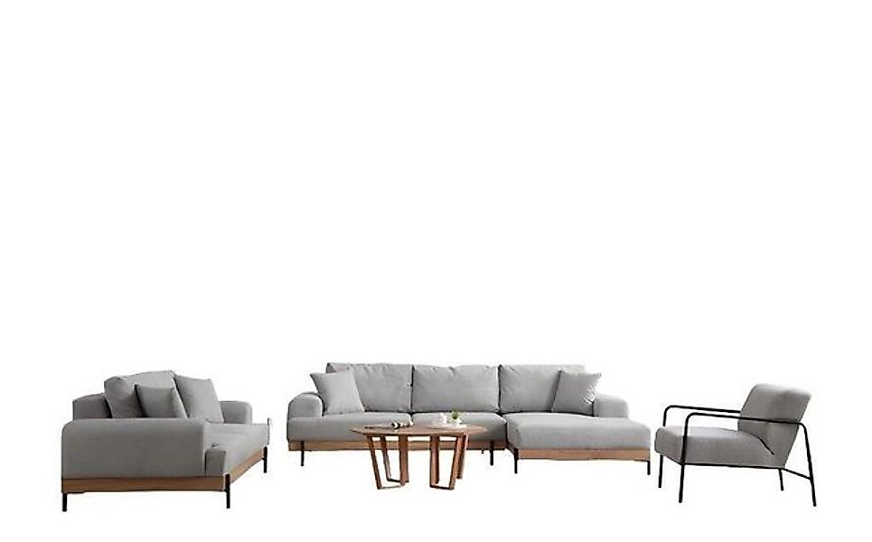 JVmoebel Sofa Hellgraue Wohnzimmer Sofagarnitur Designer Ecksofa 3-Sitzer S günstig online kaufen