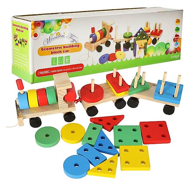 Ikonka Steckpuzzle Holzsortierer Zug – Lernspielzeug mit Steckspiel-Funktio günstig online kaufen