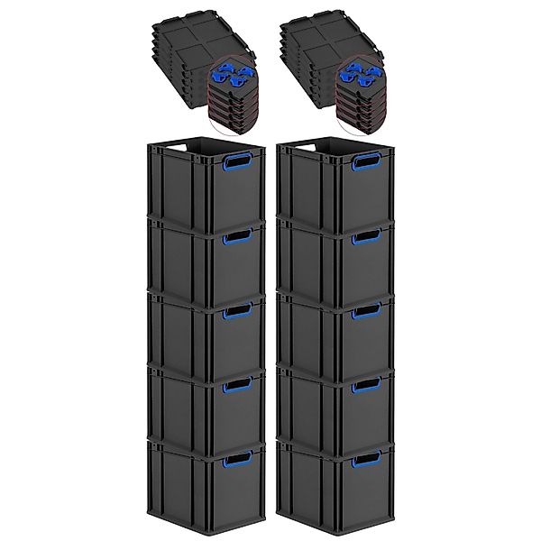 PROREGAL SparSet 10x Eurobox Nextgen Color Mit Auflagedeckel HxBxT 32x30x40 günstig online kaufen