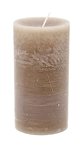 ZauberDeko Rustic-Kerze Rustic Stumpenkerze Taupe Adventskranz günstig online kaufen