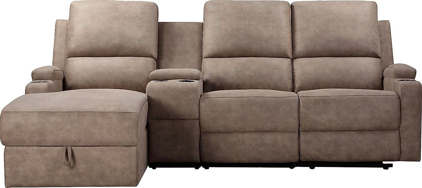 Home affaire Ecksofa NAPORI Multimediasofa, 3er Kinosessel XXL, L-Form, 3 B günstig online kaufen