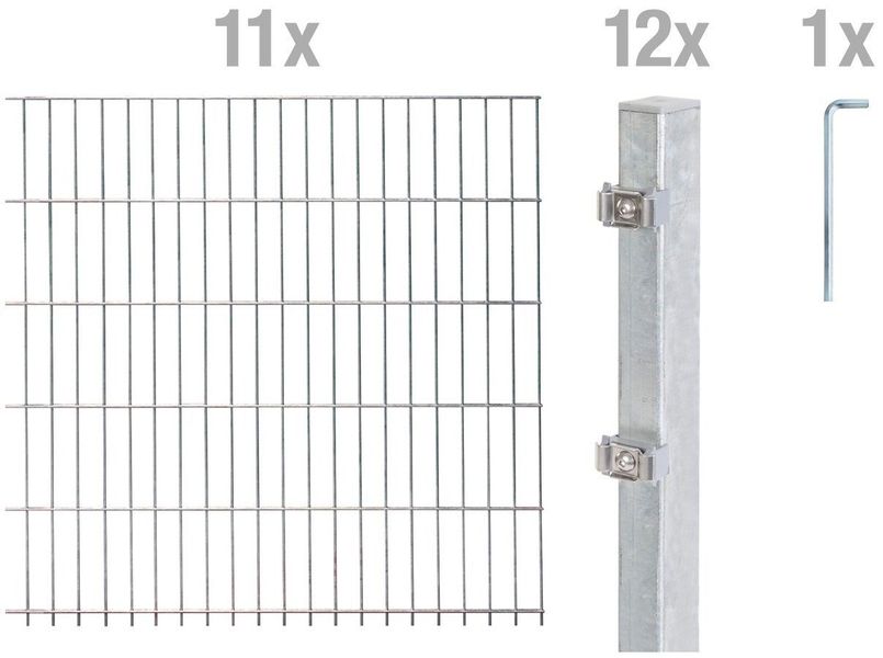 Alberts Doppelstabmattenzaun Grundset, (Set), Höhe: 80-160 günstig online kaufen