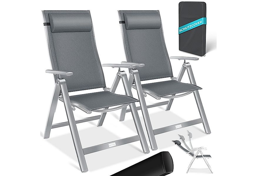 KESSER Gartenstuhl (2 St), Hochlehner mit Armlehnen Aluminium Klappstuhl günstig online kaufen