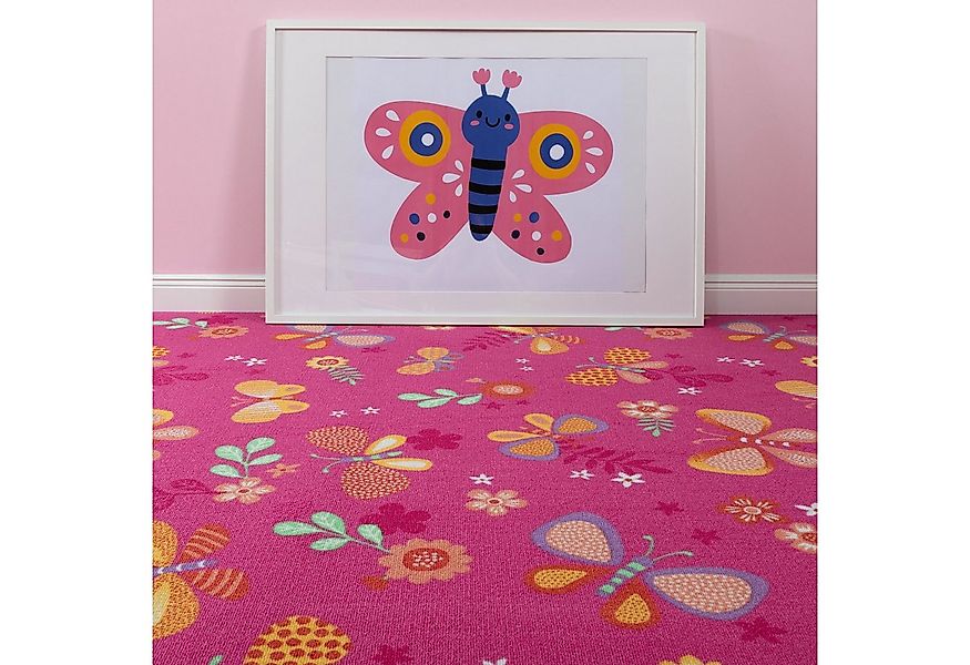 Steffensmeier Teppichboden Sophia, Rechteckig, Schmetterlinge, Kinderzimmer günstig online kaufen