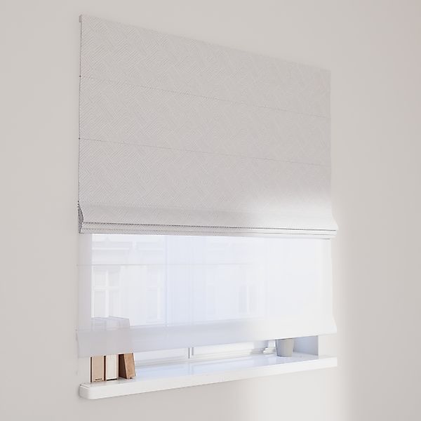 Dekoria Doppelraffrollo Duo, grau-weiß, 50 x 60 cm günstig online kaufen