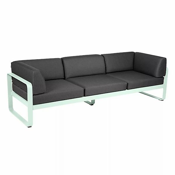 Bellevie 3-Sitzer Club Sofa Outdoor A7 Gletscherminze A3 Graphitgrau günstig online kaufen