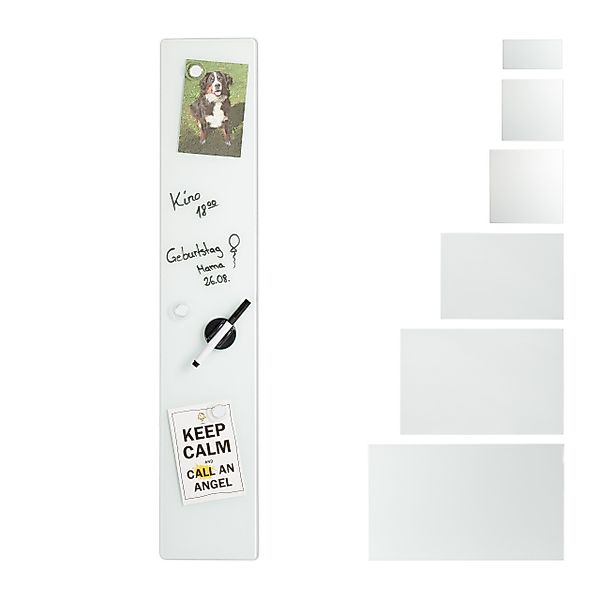relaxdays Magnettafel Glas-Magnetboard Weiß, 15 x günstig online kaufen