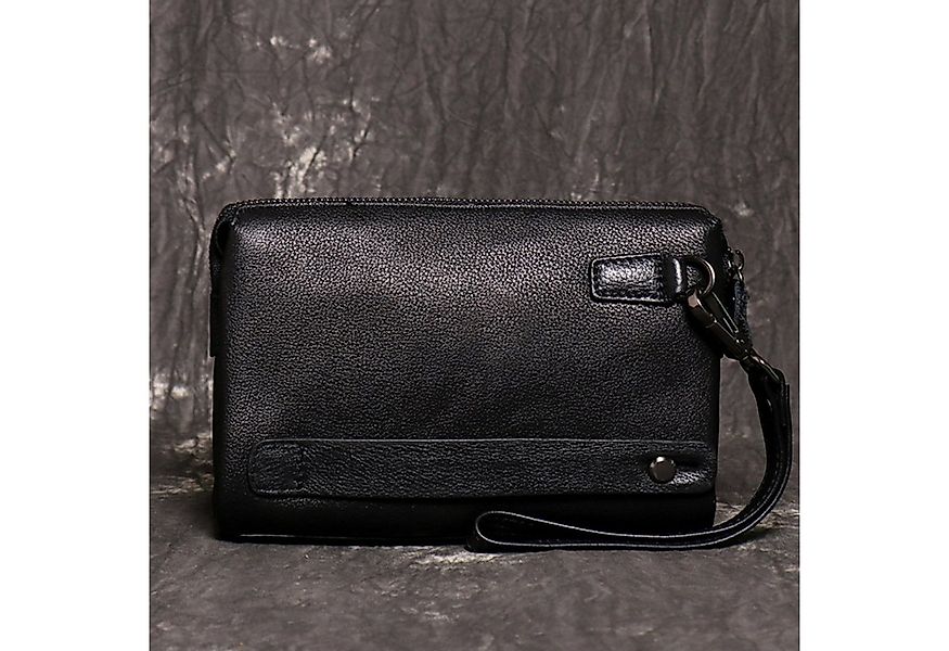 YUBRO-STUDIO Tragetasche Herren Leder Wristlet Schwarze Clutch Brieftasche günstig online kaufen