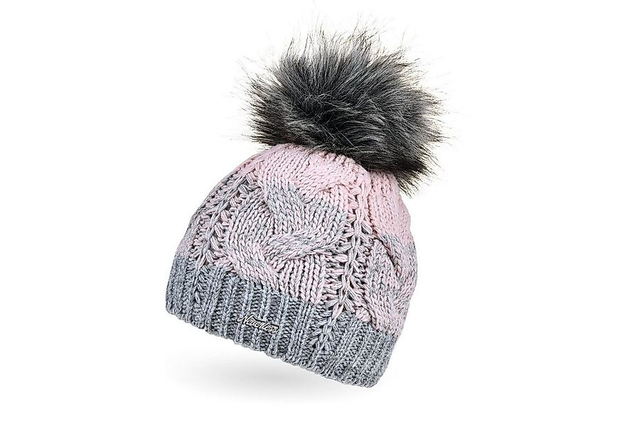 Neverless Bommelmütze Damen Strick-Mütze gefüttert Fleece-Innenfutter Fell- günstig online kaufen