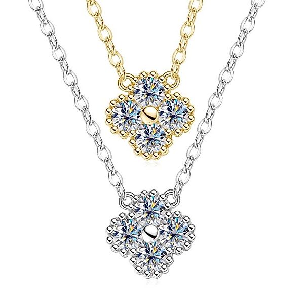 ROUGEMONT Kette mit Anhänger Exquisite Moissanit Kleeblatt Halskette im Tre günstig online kaufen