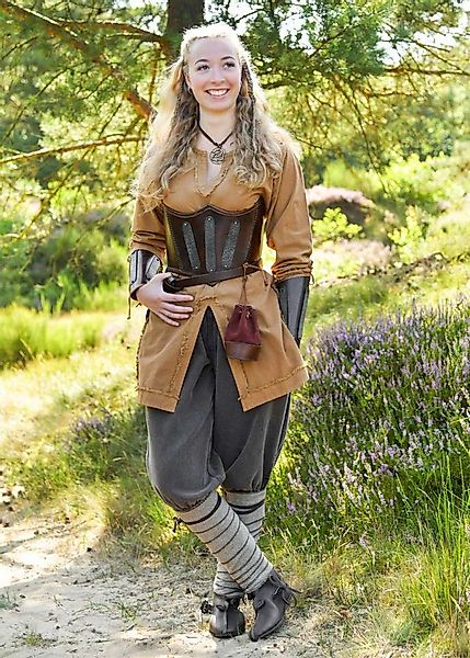 Battle Merchant Wikinger-Kostüm Mittelalter Hose Used-Look, schwarz/braun „ günstig online kaufen