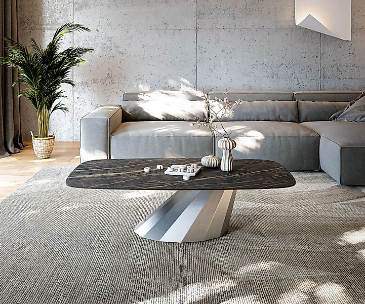 Couchtisch Edge Boot 140x80 cm Keramik Laminam® Noir Desir Braun Parabi Ede günstig online kaufen