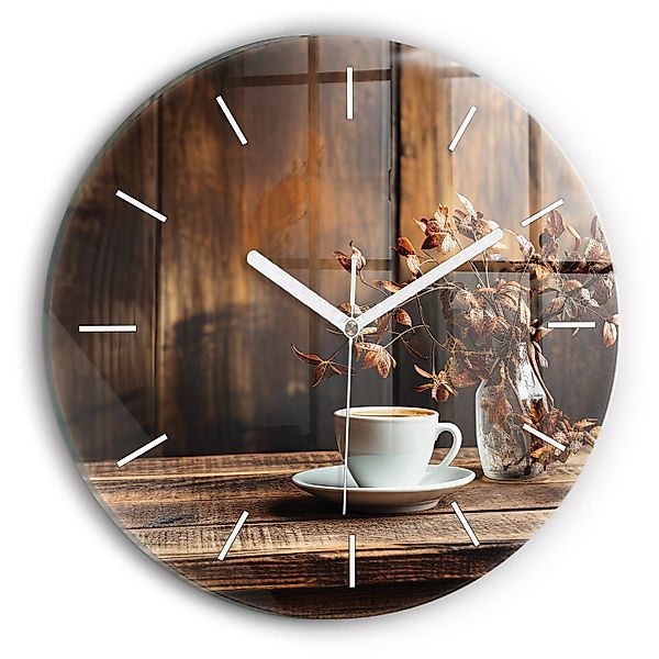 Tulup Wanduhr Glasuhr Kaffeetasse Runde Uhr günstig online kaufen