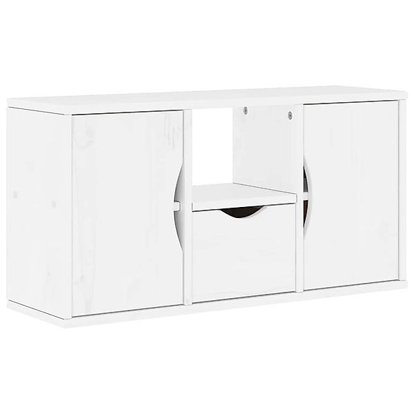 vidaXL TV-Schrank mit Schublade Weiß 79x24x40 cm Massivholz Kiefer 4103606 günstig online kaufen