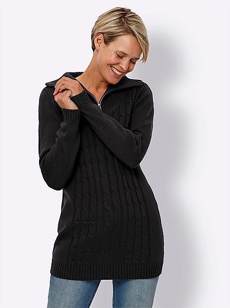 Sieh an! Strickpullover Longpullover Langarm Zopfmuster, Jersey günstig online kaufen