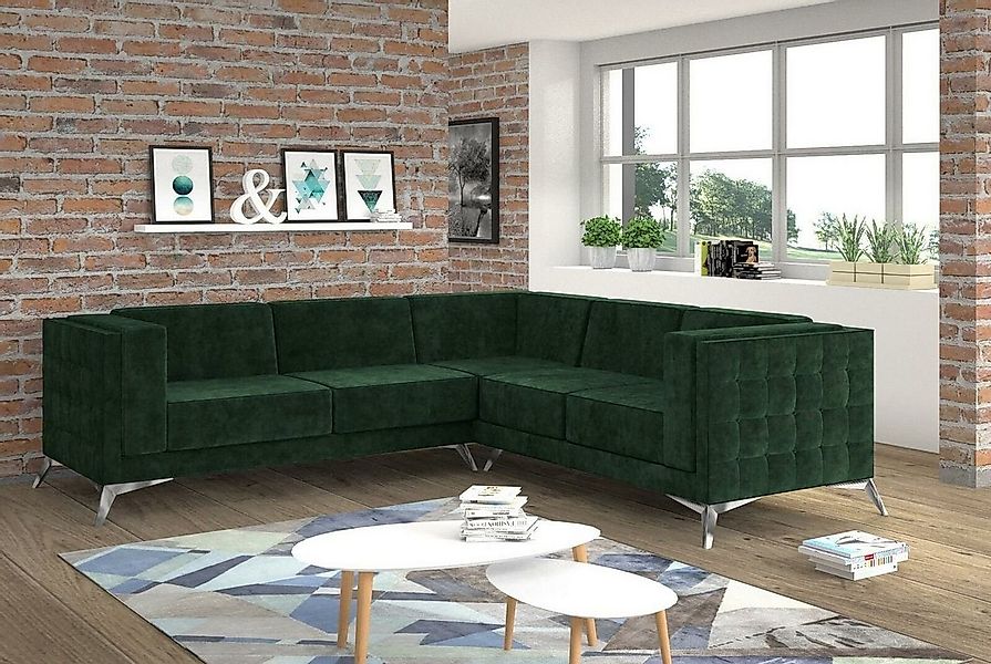 JVmoebel Ecksofa Sofa L-Form Chesterfield Couch Wohnlandschaft Garnitur Kla günstig online kaufen