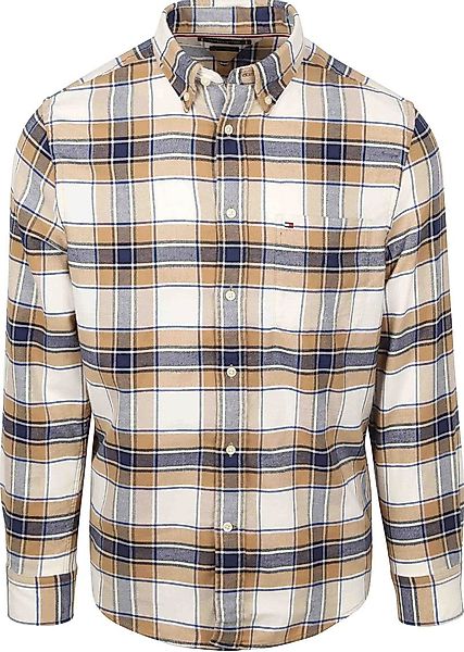 Tommy Hilfiger Flanell Hemd Karos Beige - Größe S günstig online kaufen
