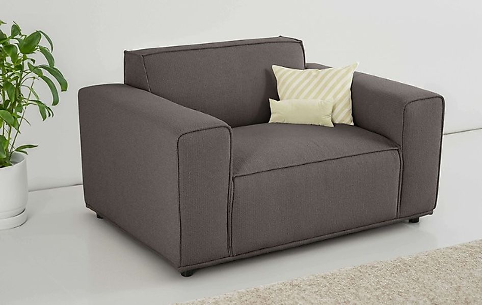 Home affaire Loveseat »Avelin, 1.5 Sitzer, 140 cm, Chenille, Struktur-Boucl günstig online kaufen