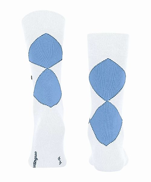 Burlington Kingston Herren Socken, 40-46, Weiß, Argyle, Baumwolle (Bio), 21 günstig online kaufen