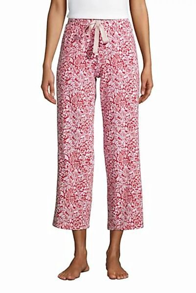 Weite Jersey Pyjama-Hose in 7/8-Länge, Damen, Größe: S Normal, Rot, by Land günstig online kaufen