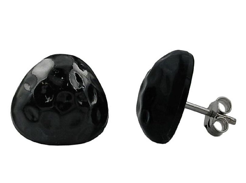 unbespielt Paar Ohrstecker Ohrringe schwarz gehämmert günstig online kaufen