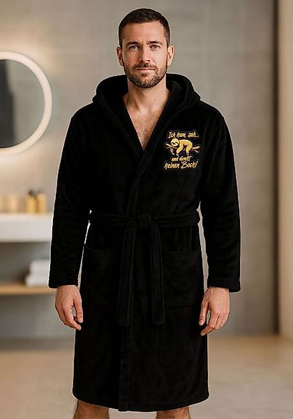 deinshirt Bademantel Ich kam sah und direkt keinen Bock, lange Länge, 100% günstig online kaufen