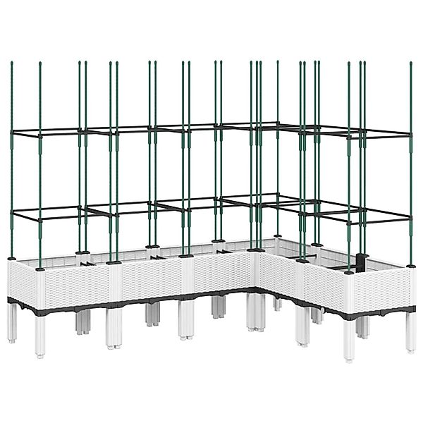 vidaXL Pflanzkübel mit Rankgitter Weiß 160x120x142,5 cm PP 367969 günstig online kaufen