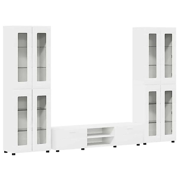 vidaXL TV-Schrankset mit Schubladen mit Regal Weiß Holzwerkstoff 3397984 günstig online kaufen