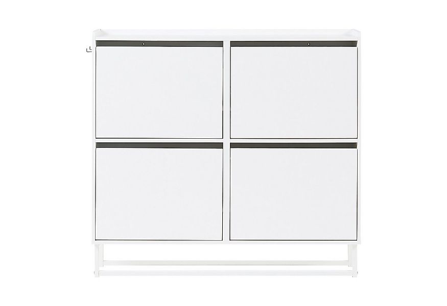 en.casa Schuhschrank »Ylitornio« 91,5x100x19 cm mit Kufengestell Weiß günstig online kaufen