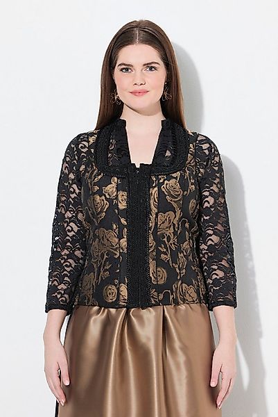 Ulla Popken Trachtenbluse Trachten-Mieder Slim Carrée-Ausschnitt Samt günstig online kaufen