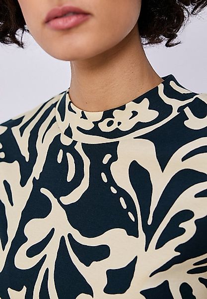 STREET ONE Kurzarmshirt Sommershirt mit einem feinen grafischen Muster mit günstig online kaufen
