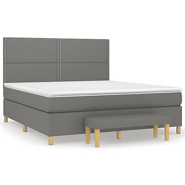 Vidaxl Boxspringbett Mit Matratze Dunkelgrau 160x200 Cm Stoff günstig online kaufen