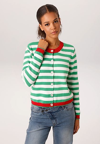 Aniston CASUAL Strickjacke im trendigen Streifen-Dessin - NEUE KOLLEKTION günstig online kaufen