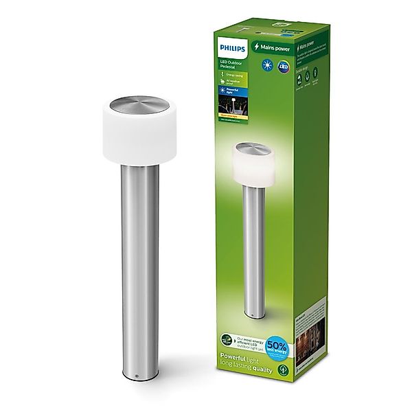 Philips LED-Sockelleuchte Otis UE, Edelstahl, IP44 günstig online kaufen