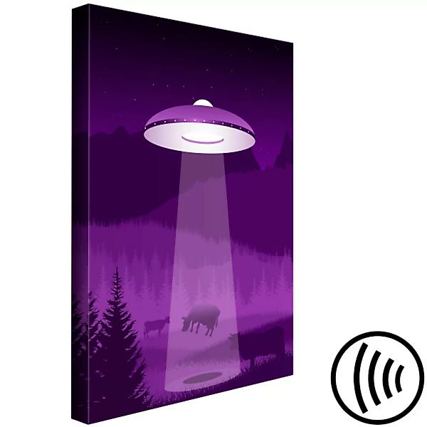 Leinwandbild Raumschiff - UFO aufregende Tiere in violetten Farben XXL günstig online kaufen