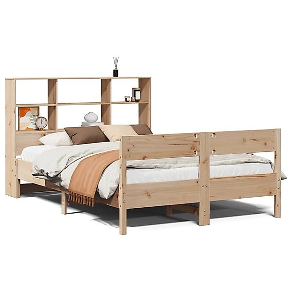 vidaXL Massivholzbett mit Regal ohne Matratze 140x200 cm Kiefer 3322987 günstig online kaufen