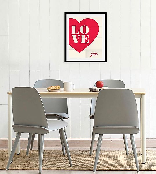 queence Bild "Love you", Schriftzug-Liebessprüche-Herz-Herzbilder, (1 St.), günstig online kaufen
