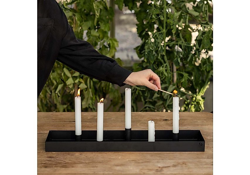 Storefactory Kerzenhalter Tablett Sund eckig mit magnetischen Kerzenhaltern günstig online kaufen