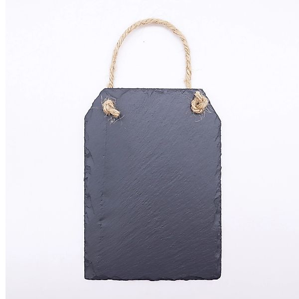 Boltze Dekoschild mit Juteband 1-teilig 10 cm x 14 cm Schwarz günstig online kaufen