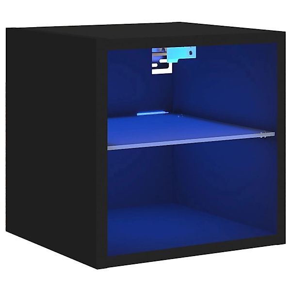 vidaXL TV-Wandschrank mit LED-Leuchten Schwarz 30x28,5x30 cm 836975 günstig online kaufen