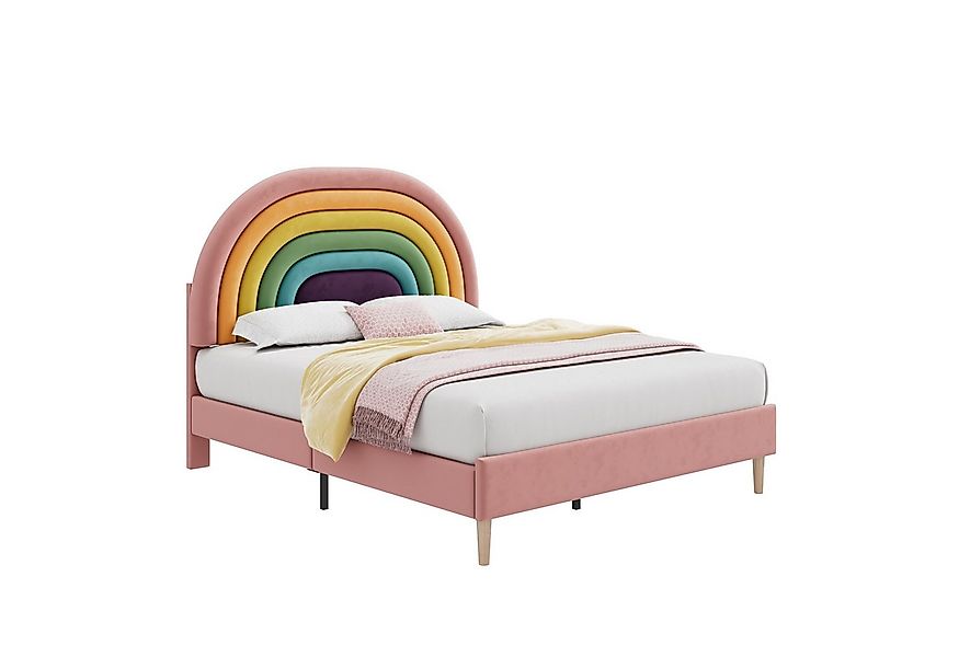 Sweiko Polsterbett, Jugendbett mit verstellbarem Kopfteil und Lattenrost, 1 günstig online kaufen