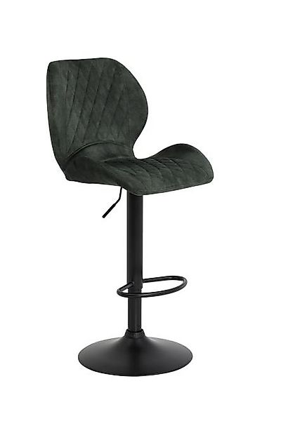 Barhocker 2er Set LAILA H von Hela Samt Vintage Anthrazit günstig online kaufen
