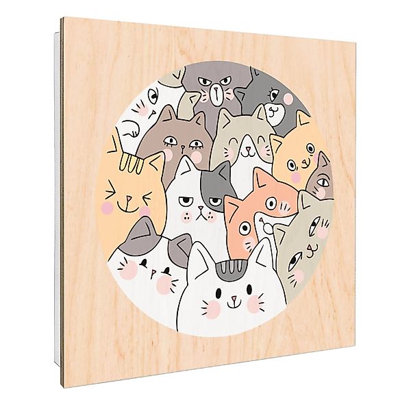 Banjado Schlüsselkasten mit Holzfront 30x30cm Weiß Scharnier Links 50 Haken günstig online kaufen