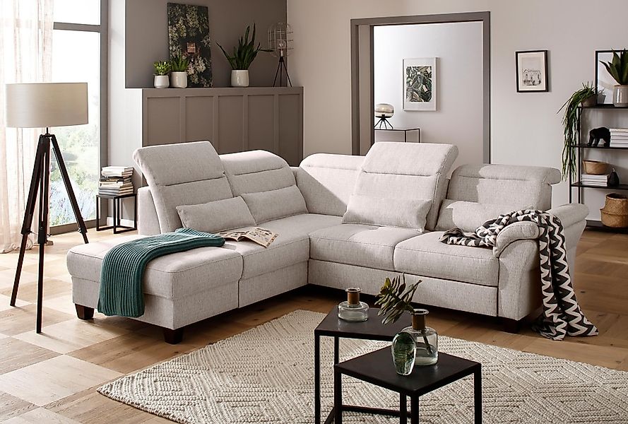 Home affaire Ecksofa »Solvei L-Form« wahlweise auch mit Kopfteilverstellung günstig online kaufen