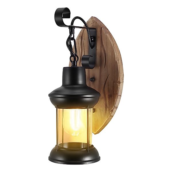 BlingBin Wandleuchte Wandleuchte E27 Holz Retro günstig online kaufen