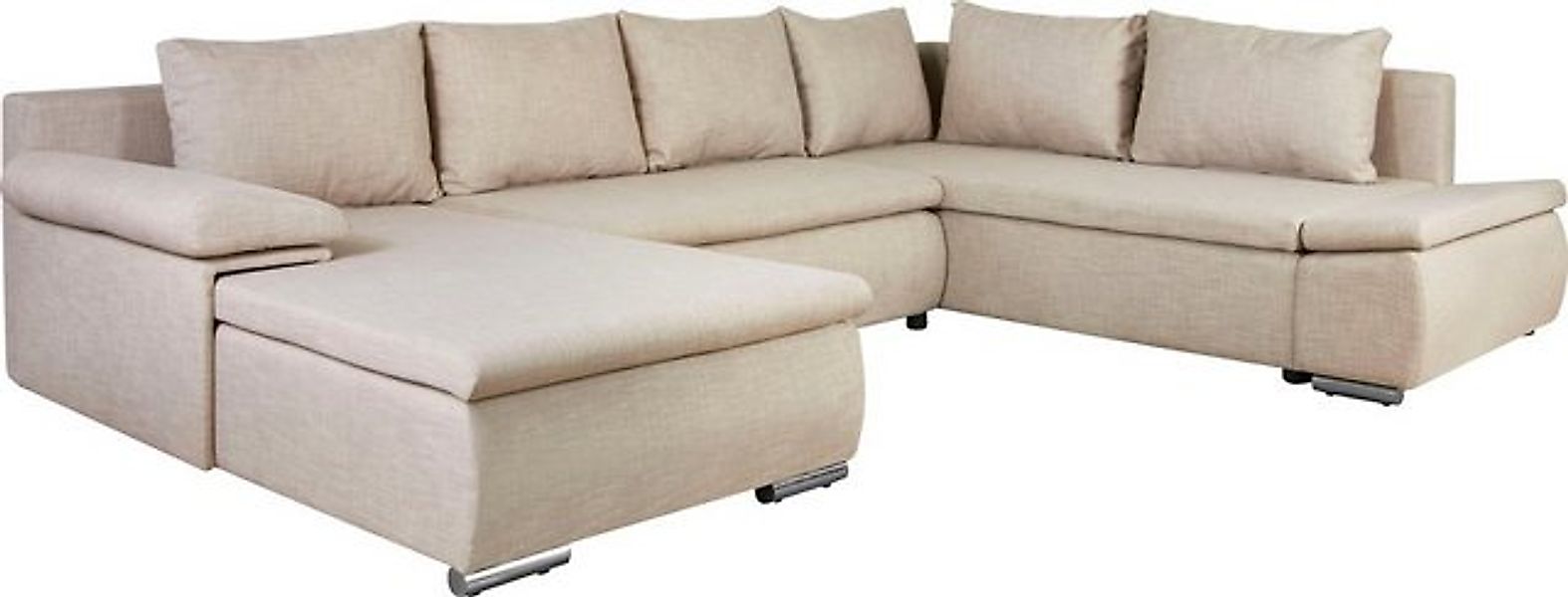 Home affaire Wohnlandschaft Acra U-Form, mit Bettfunktion und Bettkasten, i günstig online kaufen