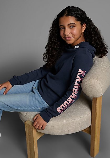 KangaROOS Langarmshirt Kapuzenshirt mit Ärmeldruck gerade günstig online kaufen