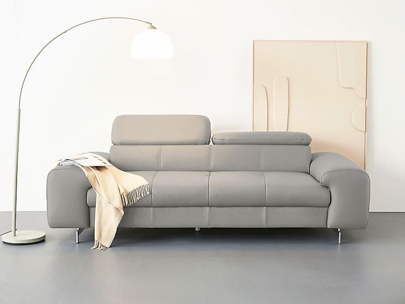 COTTA 3-Sitzer "Chef", Big-Sofa mit Kopfteilverstellung, edle Metallkufen günstig online kaufen