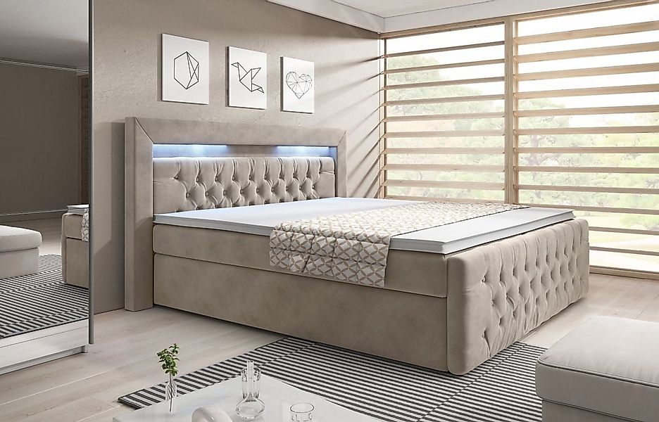 Lukas Möbel Boxspringbett Chesterfield Boxspringbett Venezia mit Bettkasten günstig online kaufen