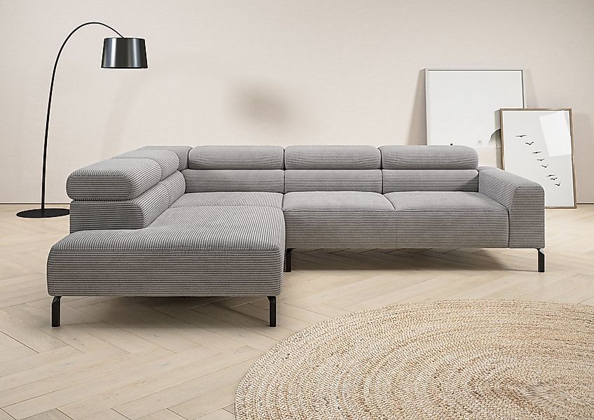 Places of Style Ecksofa "Antonelli, L-Form, inkl. Kopfteilverstellung, Brei günstig online kaufen